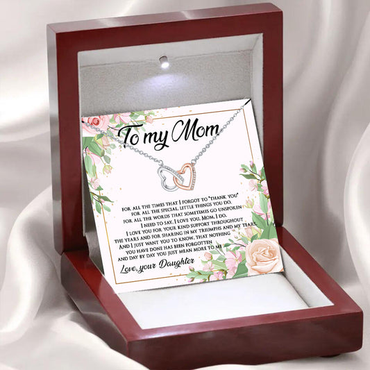 Rose Gold Color Separation Double Ring Necklace Mother'S Day Gift Box